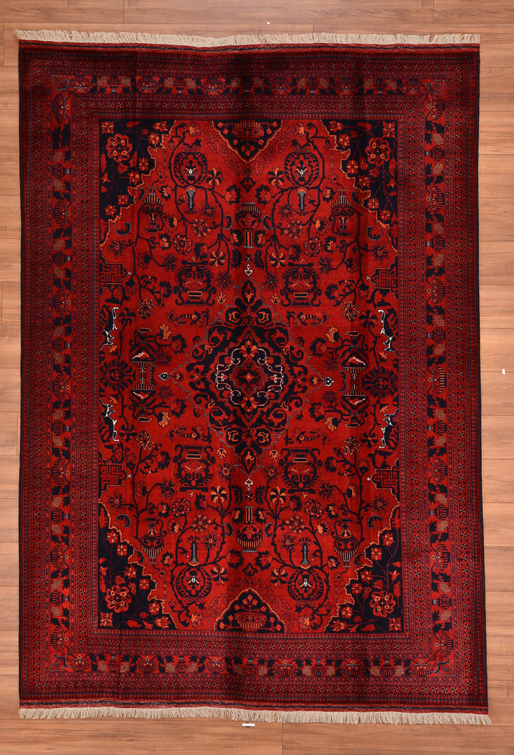 Afghan Carpet Bilcik Original Hand Woven Vegetable Dyed Wool 202x290 5.86 Square Meters - 7x10 ft