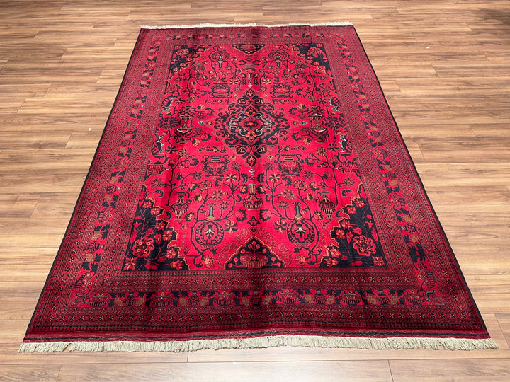 Afghan Carpet Bilcik Original Hand Woven Vegetable Dyed Wool 202x290 5.86 Square Meters - 7x10 ft