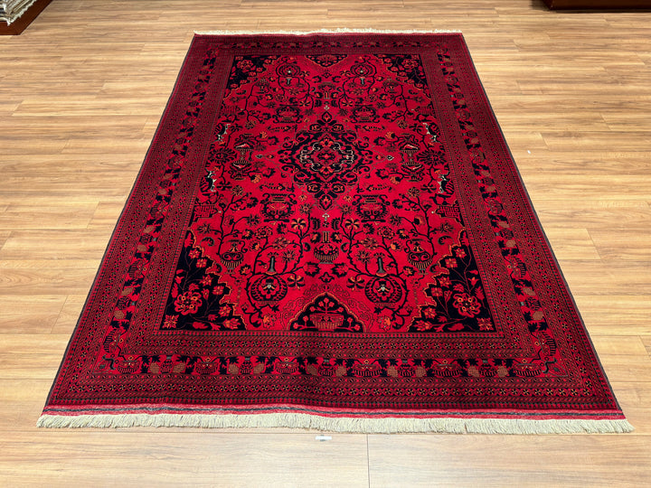 Afghan Carpet Bilcik Original Hand Woven Vegetable Dyed Wool 202x290 5.86 Square Meters - 7x10 ft