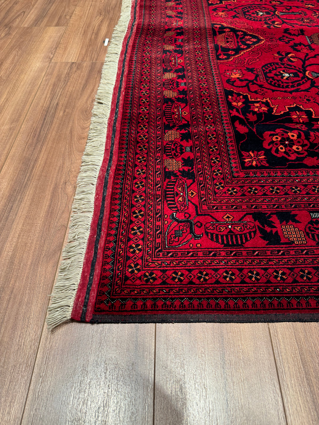 Afghan Carpet Bilcik Original Hand Woven Vegetable Dyed Wool 202x290 5.86 Square Meters - 7x10 ft