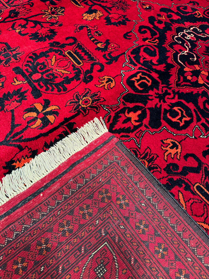 Afghan Carpet Bilcik Original Hand Woven Vegetable Dyed Wool 202x290 5.86 Square Meters - 7x10 ft