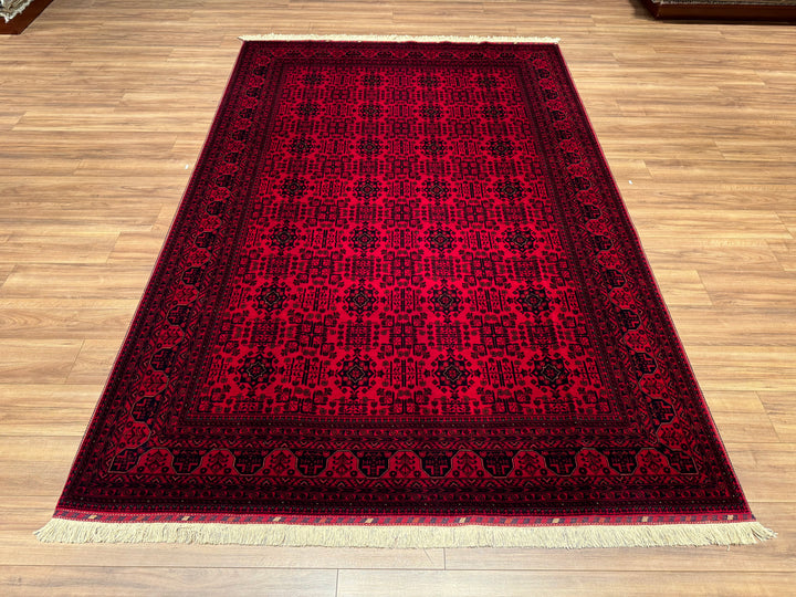 Afghan Carpet Bilcik Original Hand Woven Vegetable Dyed Wool 200x302 6.04 Square Meters - 7x10 ft