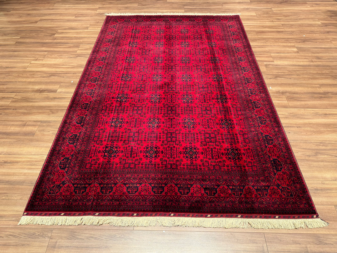 Afghan Carpet Bilcik Original Hand Woven Vegetable Dyed Wool 200x302 6.04 Square Meters - 7x10 ft