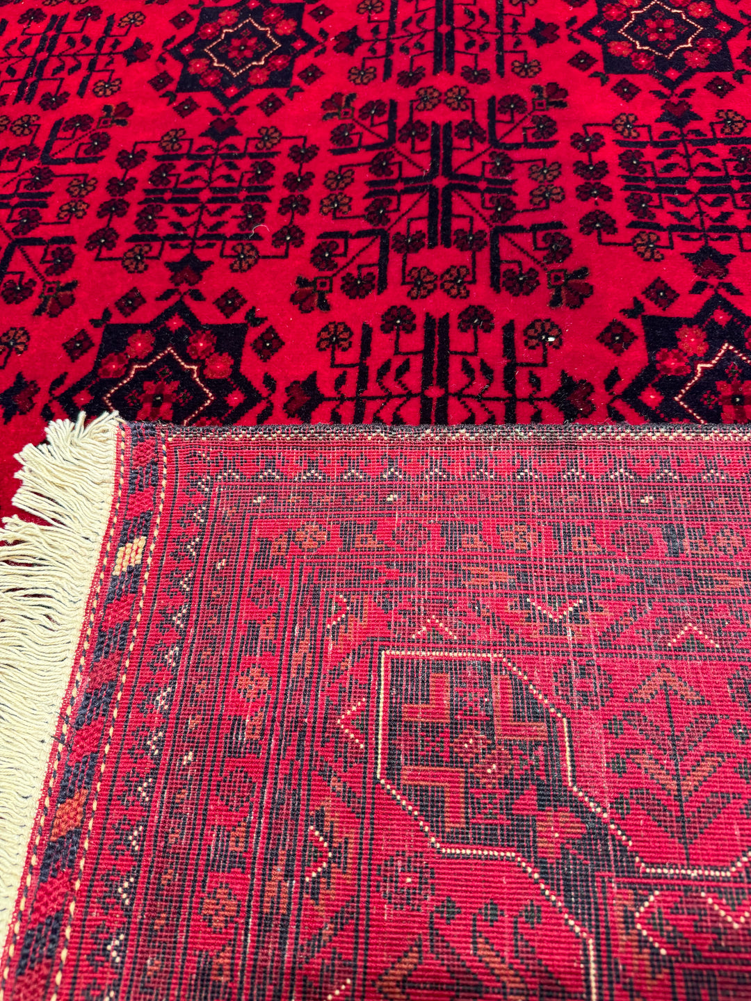 Afghan Carpet Bilcik Original Hand Woven Vegetable Dyed Wool 200x302 6.04 Square Meters - 7x10 ft