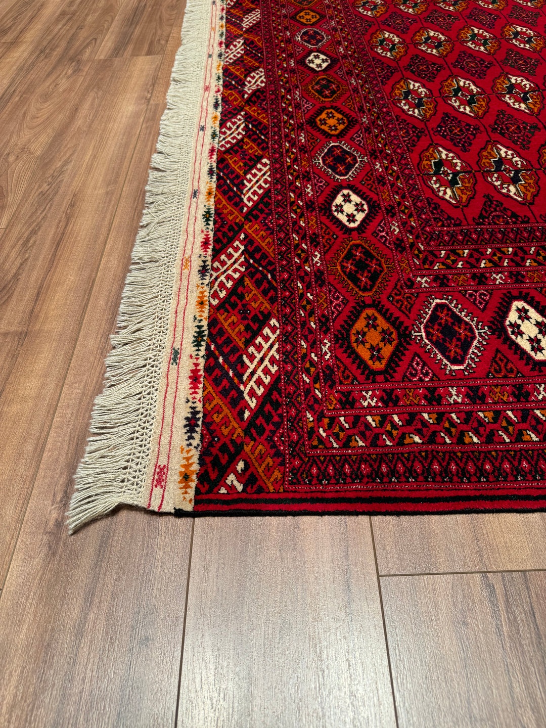 Afghan Carpet Bukhara Original Hand Woven Vegetable Dyed Wool 220x320 7.04 Square Meters - 7x10 ft