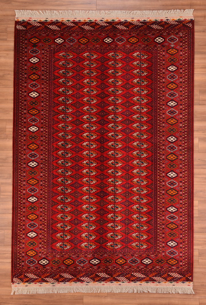 Afghan Carpet Bukhara Original Hand Woven Vegetable Dyed Wool 220x320 7.04 Square Meters - 7x10 ft