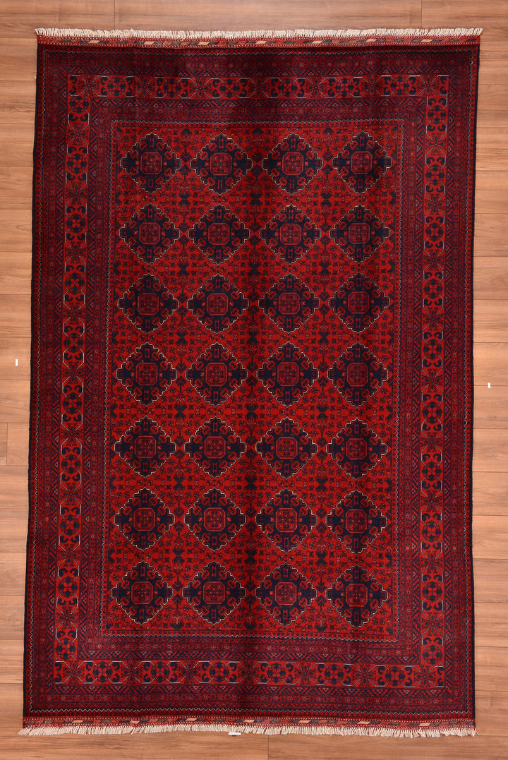 Afghan Carpet Hamyap Original Hand Woven Vegetable Dyed Wool 198x298 5.90 Square Meters - 7x10 ft