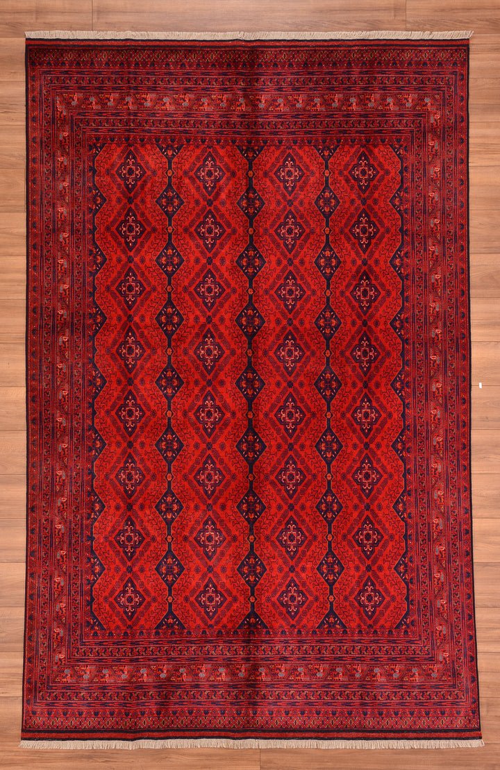 Afghan Carpet Bilcik Original Hand Woven Vegetable Dyed Wool 196x298 5.84 Square Meters - 7x10 ft