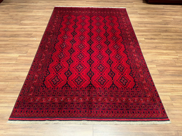 Afghan Carpet Bilcik Original Hand Woven Vegetable Dyed Wool 196x298 5.84 Square Meters - 7x10 ft