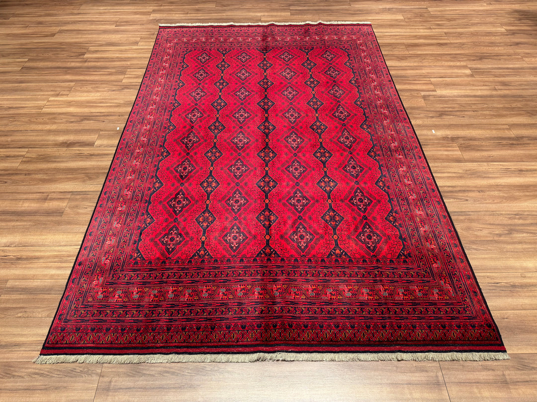 Afghan Carpet Bilcik Original Hand Woven Vegetable Dyed Wool 196x298 5.84 Square Meters - 7x10 ft