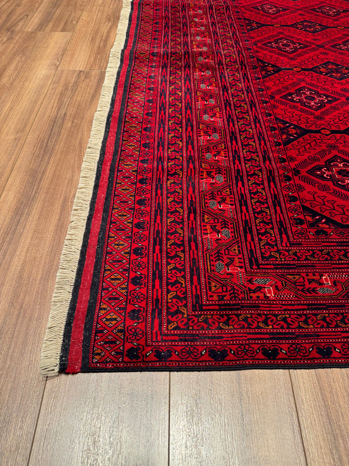 Afghan Carpet Bilcik Original Hand Woven Vegetable Dyed Wool 196x298 5.84 Square Meters - 7x10 ft