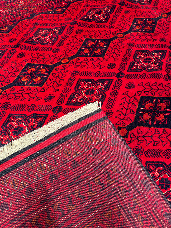 Afghan Carpet Bilcik Original Hand Woven Vegetable Dyed Wool 196x298 5.84 Square Meters - 7x10 ft