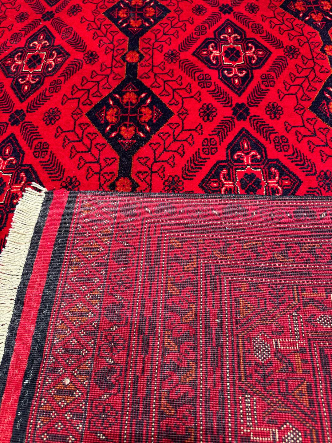 Afghan Carpet Bilcik Original Hand Woven Vegetable Dyed Wool 196x298 5.84 Square Meters - 7x10 ft