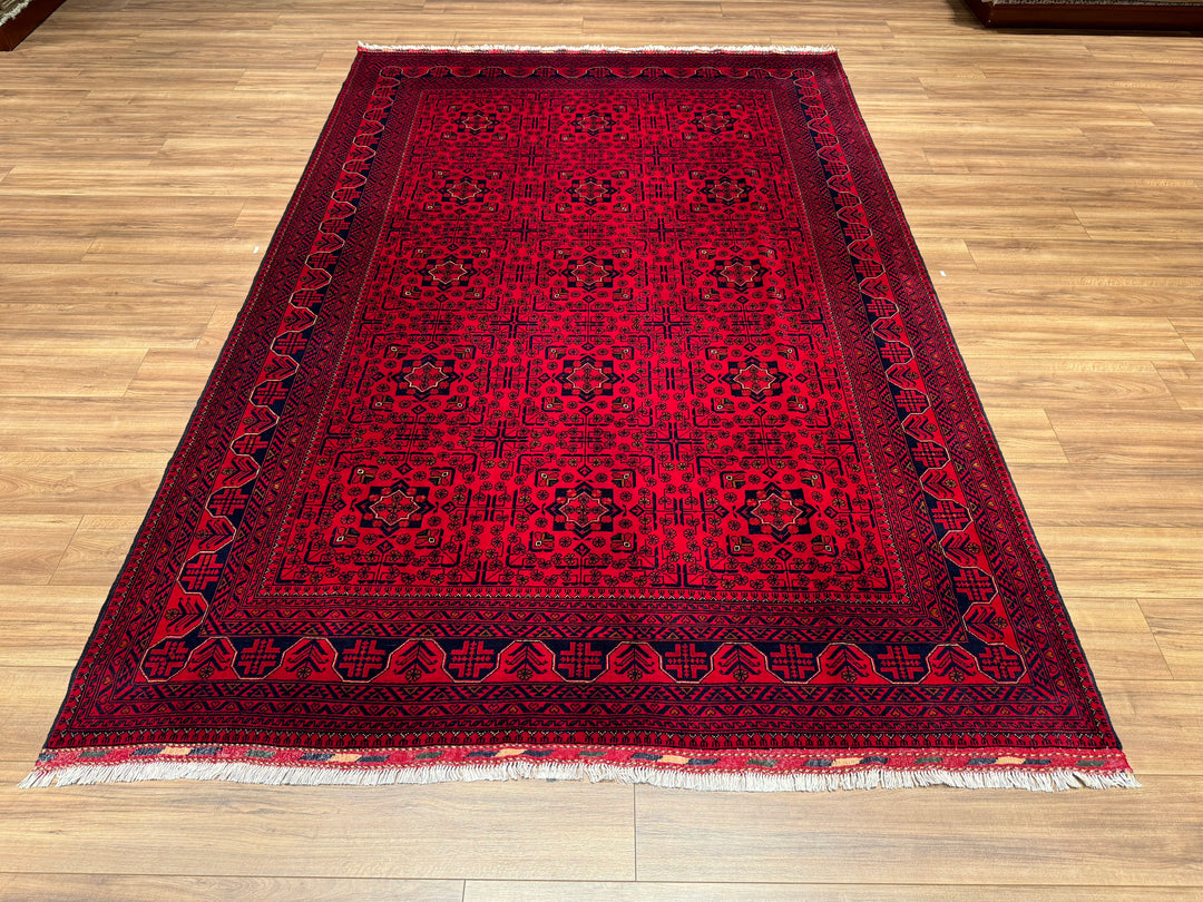 Afghan Carpet Hamyap Original Hand Woven Vegetable Dyed Wool 202x301 6.08 Square Meters - 7x10 ft