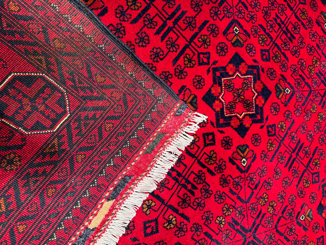 Afghan Carpet Hamyap Original Hand Woven Vegetable Dyed Wool 202x301 6.08 Square Meters - 7x10 ft