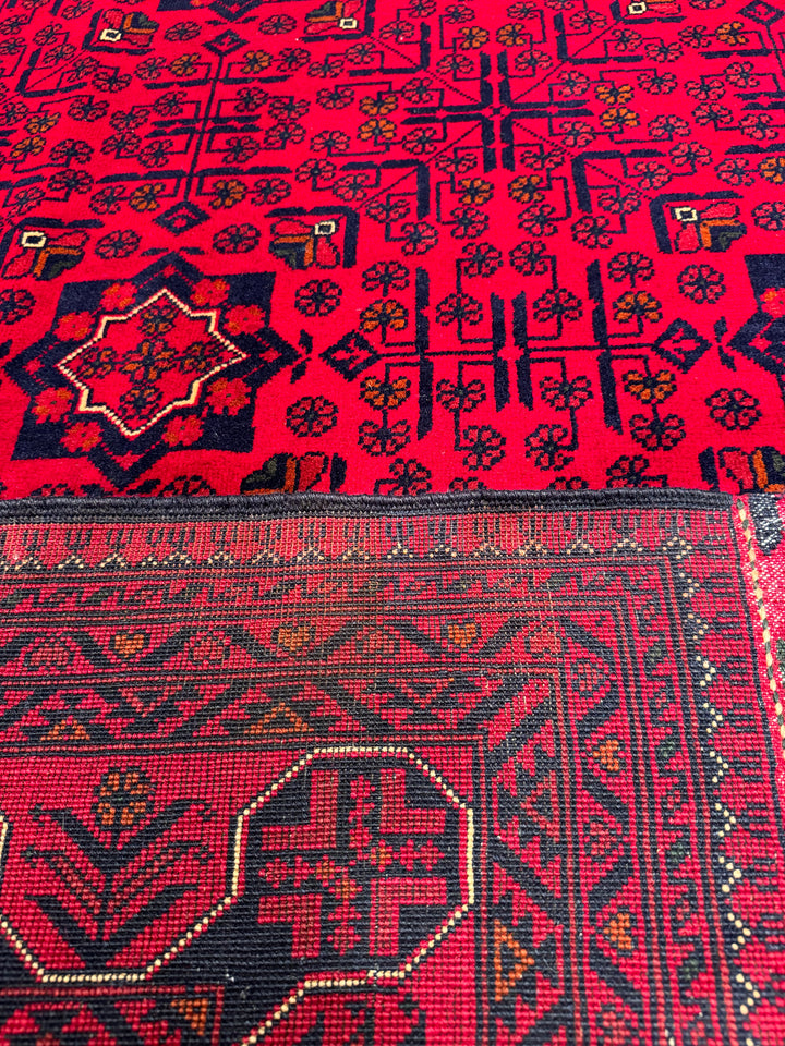 Afghan Carpet Hamyap Original Hand Woven Vegetable Dyed Wool 202x301 6.08 Square Meters - 7x10 ft