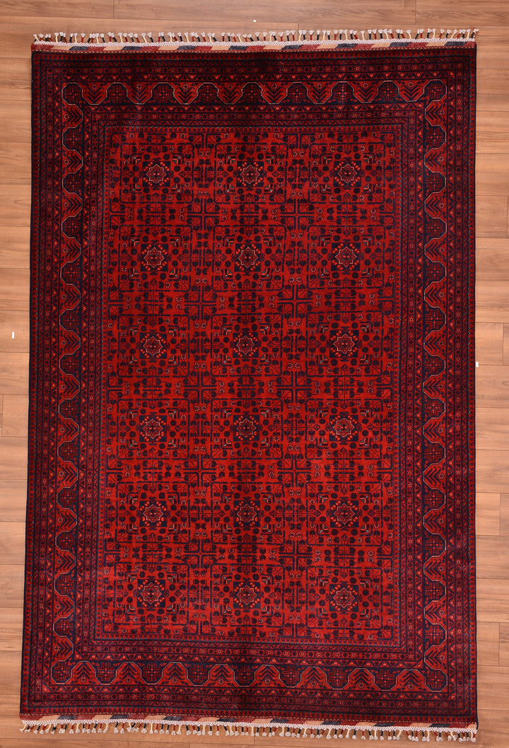 Afghan Carpet Hamyap Original Hand Woven Vegetable Dyed Wool 200x306 6.12 Square Meters - 7x10 ft