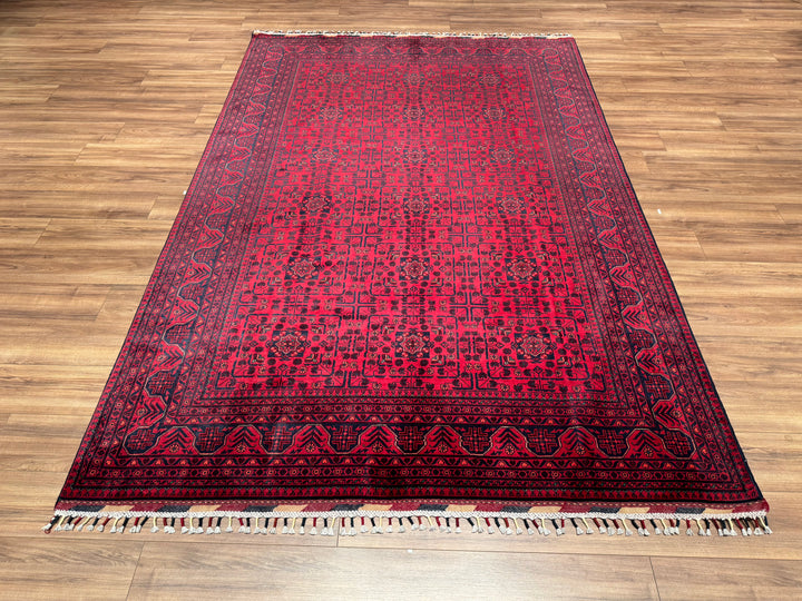 Afghan Carpet Hamyap Original Hand Woven Vegetable Dyed Wool 200x306 6.12 Square Meters - 7x10 ft