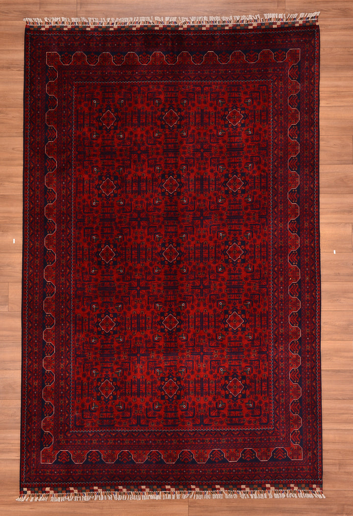 Afghan Carpet Hamyap Original Hand Woven Vegetable Dyed Wool 196x299 5.86 Square Meters - 7x10 ft