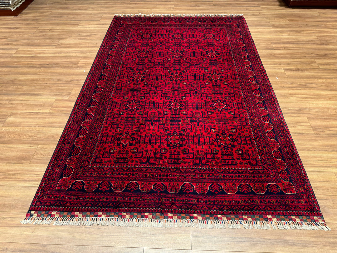 Afghan Carpet Hamyap Original Hand Woven Vegetable Dyed Wool 196x299 5.86 Square Meters - 7x10 ft