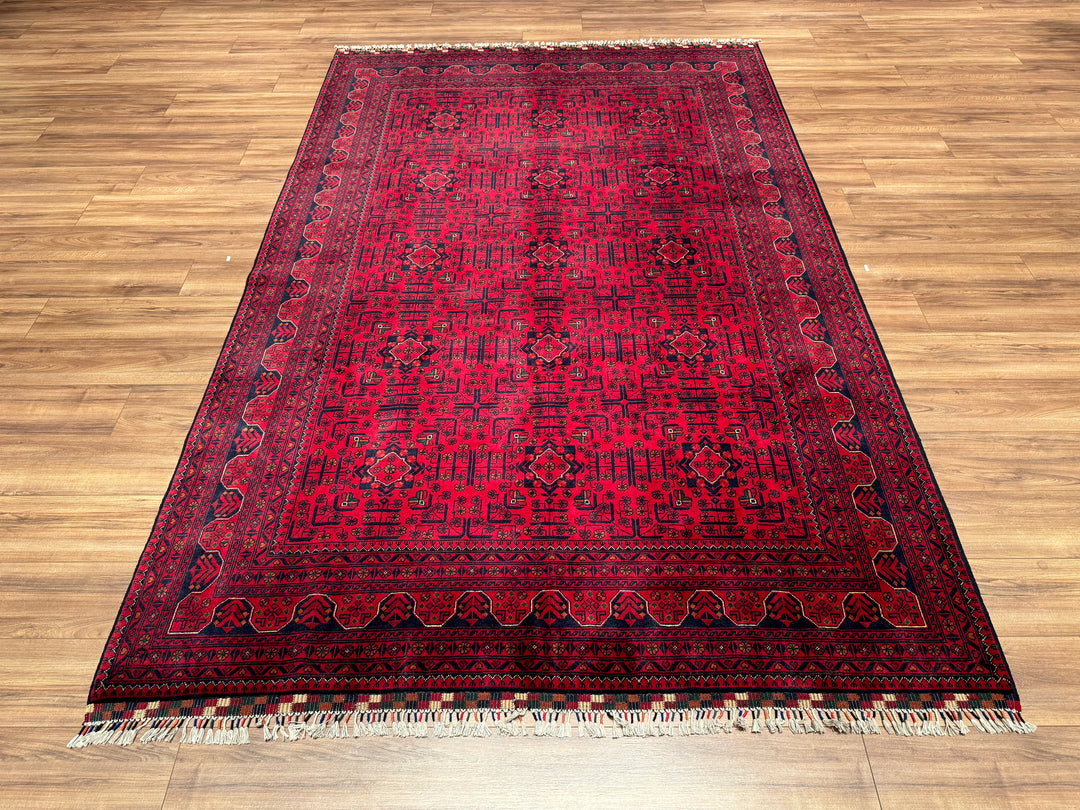 Afghan Carpet Hamyap Original Hand Woven Vegetable Dyed Wool 196x299 5.86 Square Meters - 7x10 ft