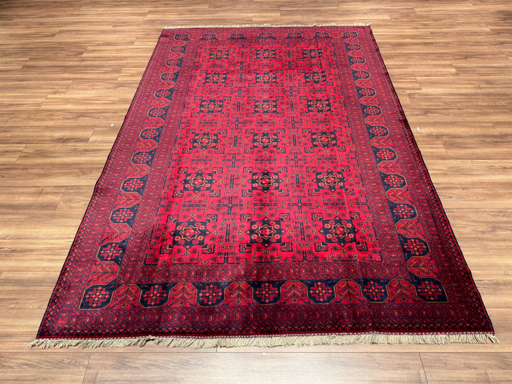 Afghan Carpet Khall Original Hand Woven Vegetable Dyed Wool 199x295 5.87 Square Meters - 6x10 ft