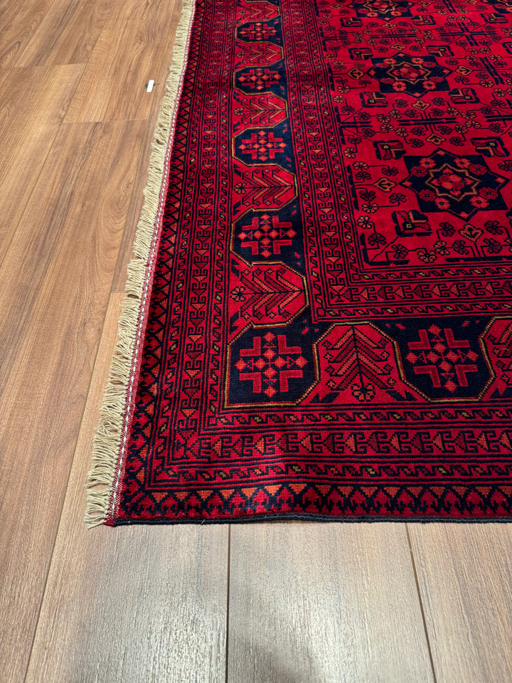 Afghan Carpet Khall Original Hand Woven Vegetable Dyed Wool 199x295 5.87 Square Meters - 6x10 ft