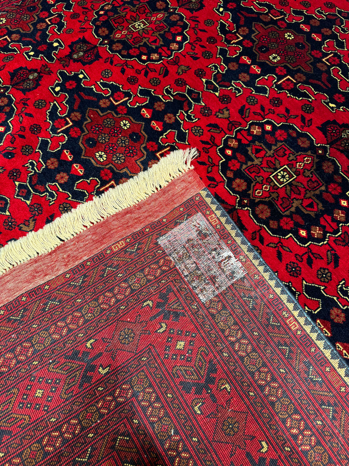 Afghan Carpet Bilcik Original Hand Woven Vegetable Dyed Wool 201x298 5.99 Square Meters - 7x10 ft