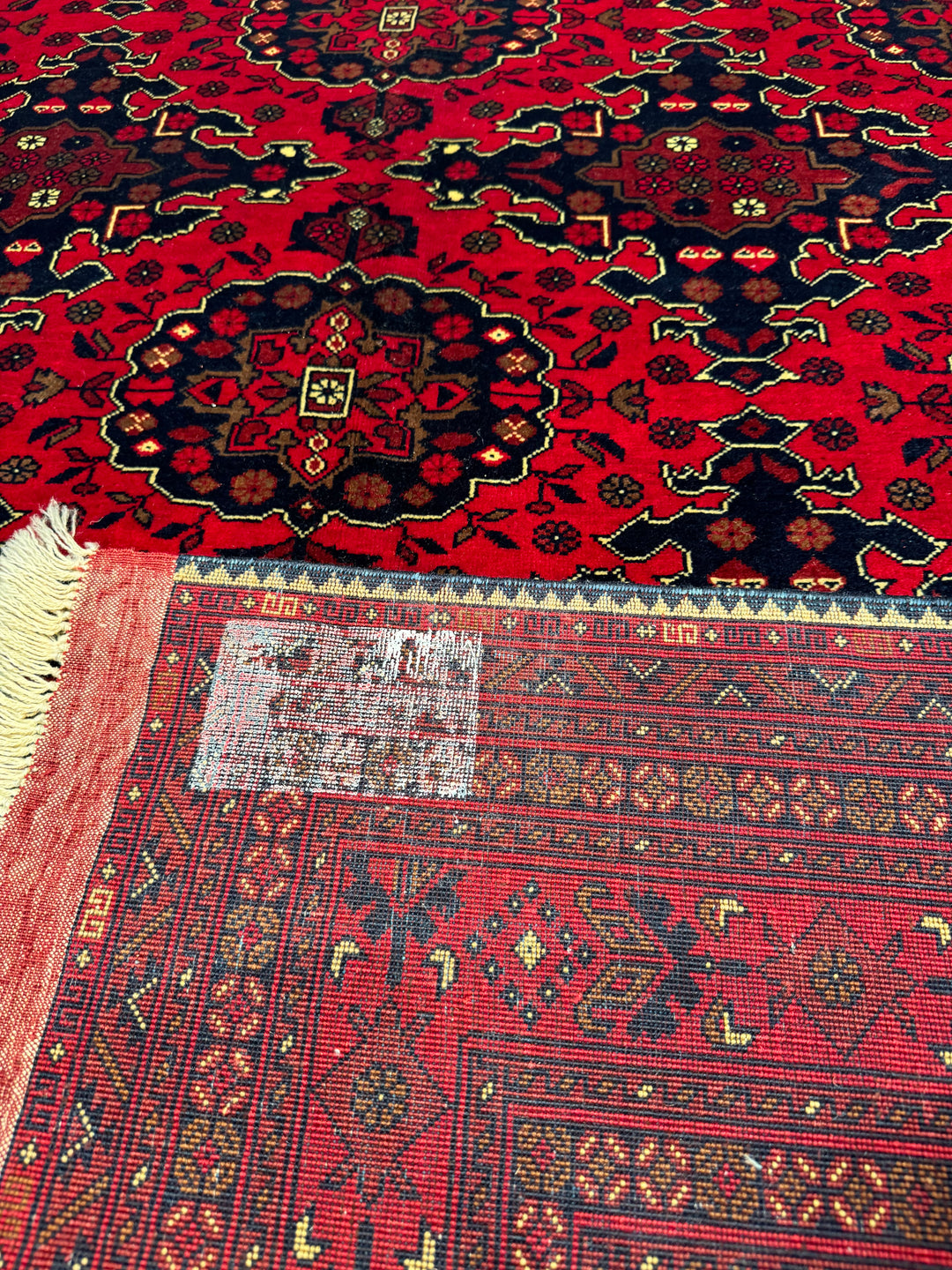 Afghan Carpet Bilcik Original Hand Woven Vegetable Dyed Wool 201x298 5.99 Square Meters - 7x10 ft