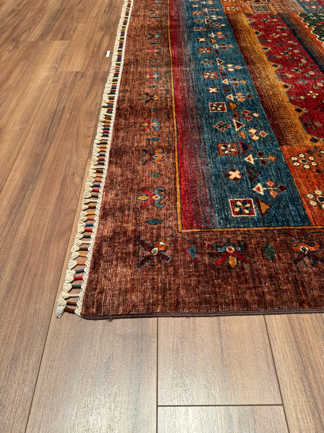 Khorjin Original Hand Woven Brown Vegetable Dyed Wool Carpet 201x294 5.91 Square Meters - 7x10 ft