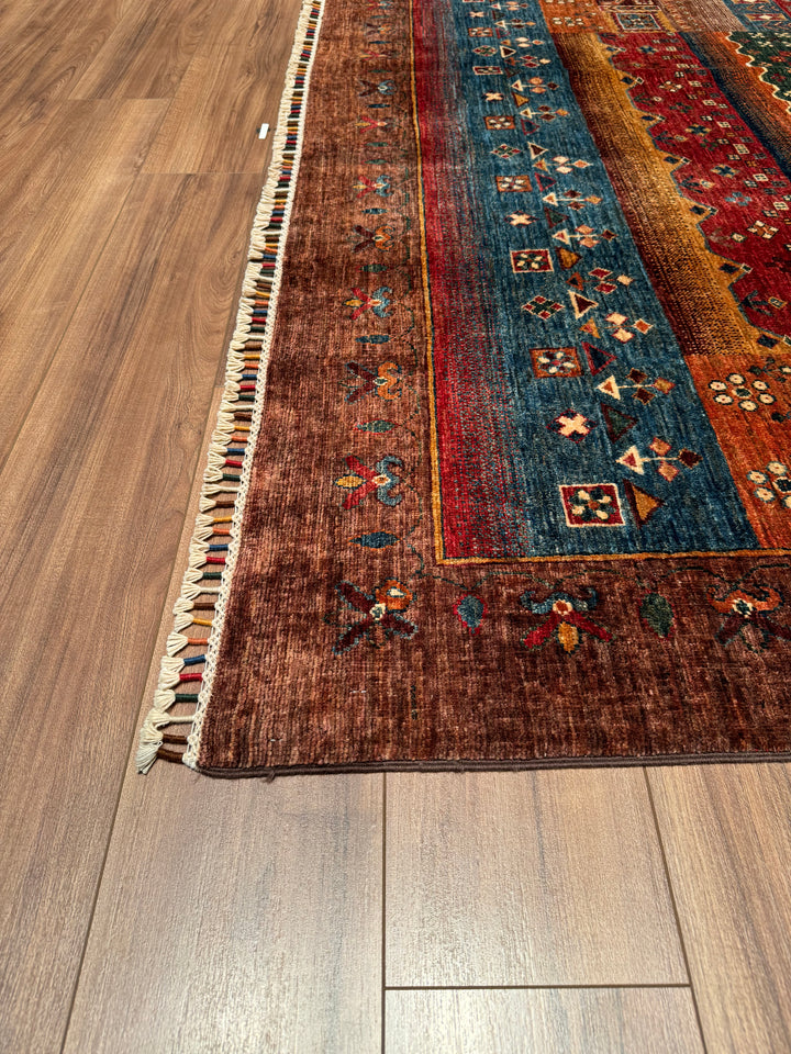 Khorjin Original Hand Woven Brown Vegetable Dyed Wool Carpet 201x294 5.91 Square Meters - 7x10 ft