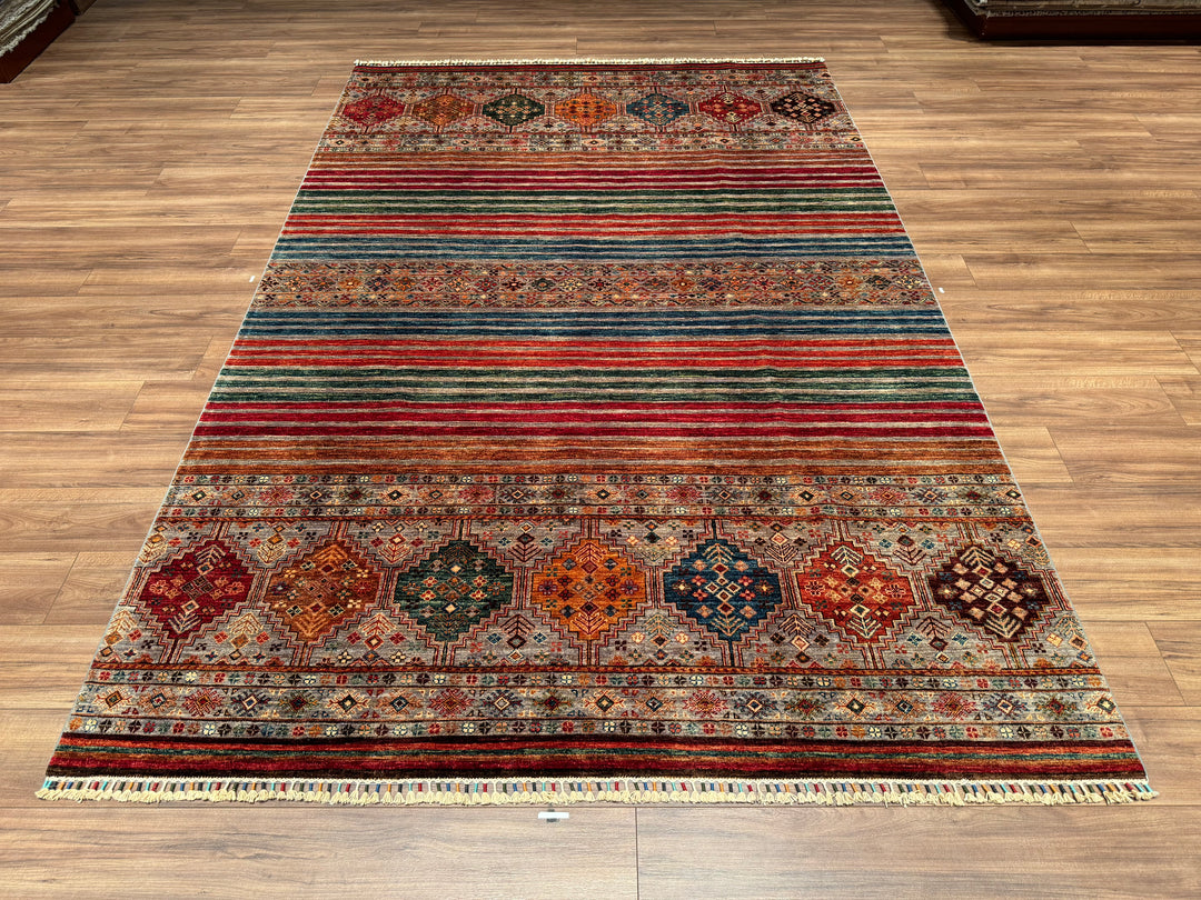 Khorjin Original Hand Woven Multi Vegetable Dyed Wool Carpet 206x310 6.39 Square Meters - 7x10 ft