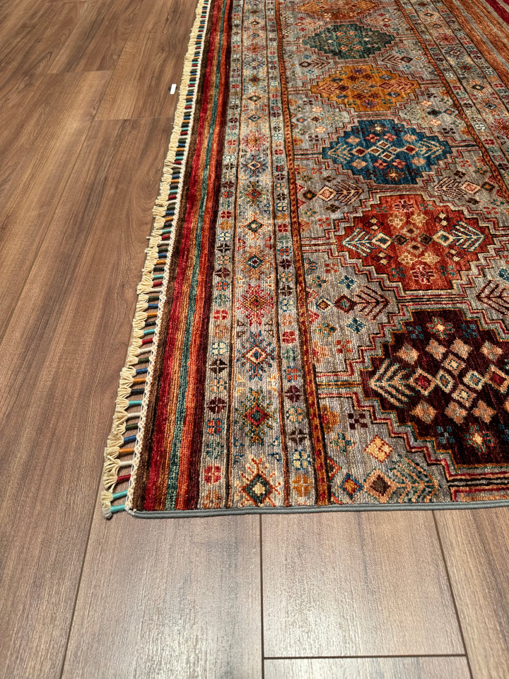 Khorjin Original Hand Woven Multi Vegetable Dyed Wool Carpet 206x310 6.39 Square Meters - 7x10 ft