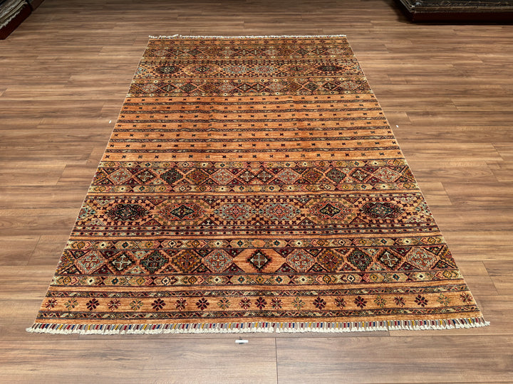 Khorjin Original Hand Woven Beige Vegetable Dyed Wool Carpet 203x295 5.99 Square Meters - 7x10 ft