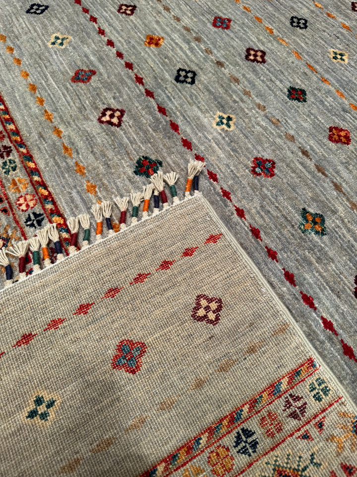 Khorjin Original Hand Woven Gray Vegetable Dyed Wool Carpet 201x298 5.99 Square Meters - 7x10 ft