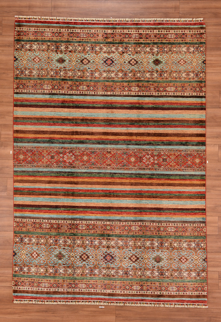 Khorjin Original Hand Woven Multi Vegetable Dyed Wool Carpet 208x298 6.20 Square Meters - 7x10 ft