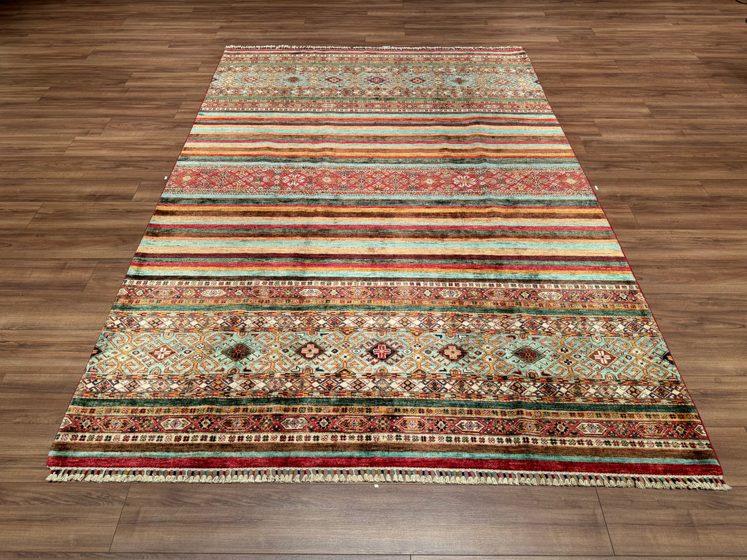 Khorjin Original Hand Woven Multi Vegetable Dyed Wool Carpet 208x298 6.20 Square Meters - 7x10 ft