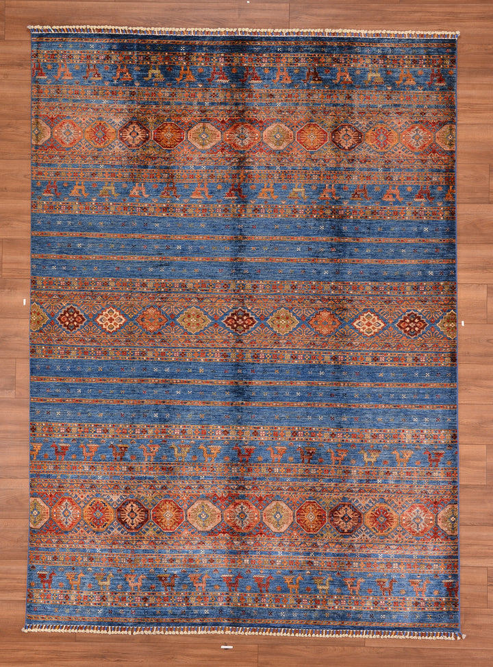 Khorjin Original Hand Woven Blue Vegetable Dyed Wool Carpet 206x284 5.85 Square Meters - 6x9 ft