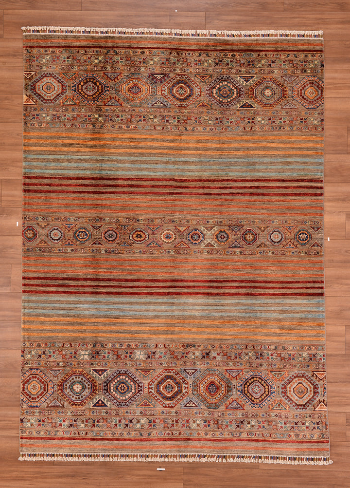 Khorjin Original Hand Woven Beige Vegetable Dyed Wool Carpet 205x281 5.76 Square Meters - 6x9 ft