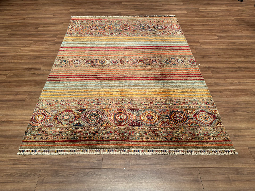 Khorjin Original Hand Woven Beige Vegetable Dyed Wool Carpet 205x281 5.76 Square Meters - 6x9 ft