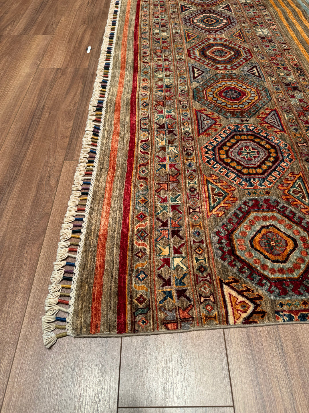 Khorjin Original Hand Woven Beige Vegetable Dyed Wool Carpet 205x281 5.76 Square Meters - 6x9 ft