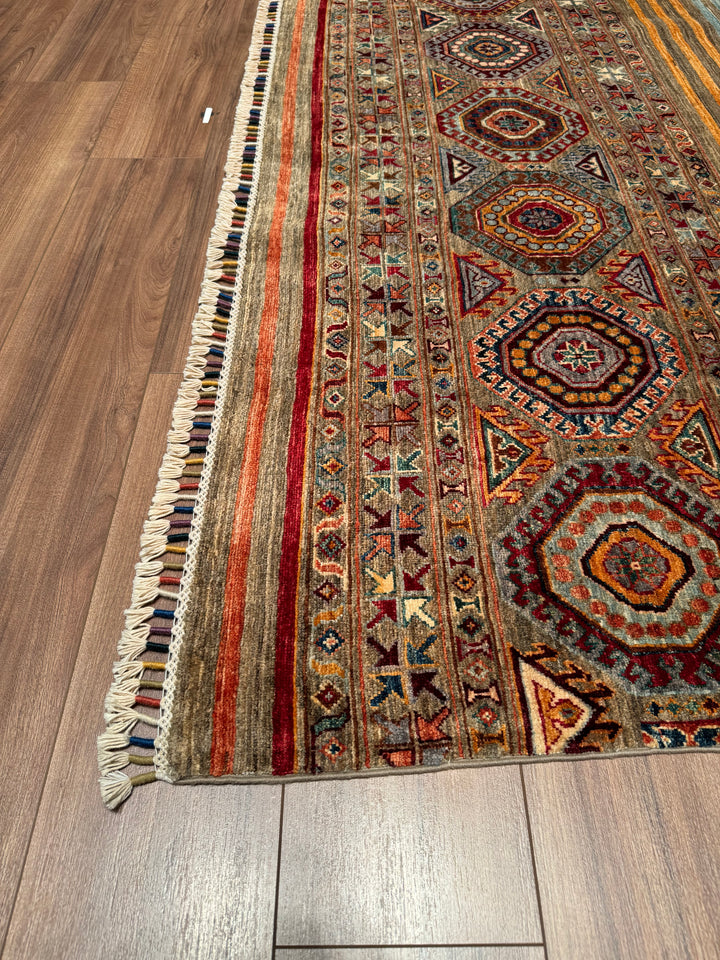 Khorjin Original Hand Woven Beige Vegetable Dyed Wool Carpet 205x281 5.76 Square Meters - 6x9 ft