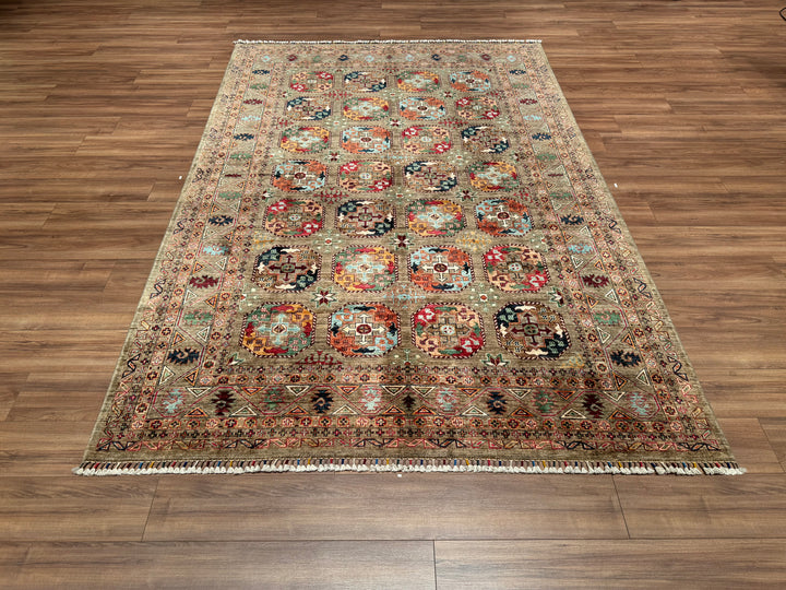 Veziri Original Hand Woven Beige Vegetable Dyed Wool Carpet 203x300 6.09 Square Meters - 7x10 ft