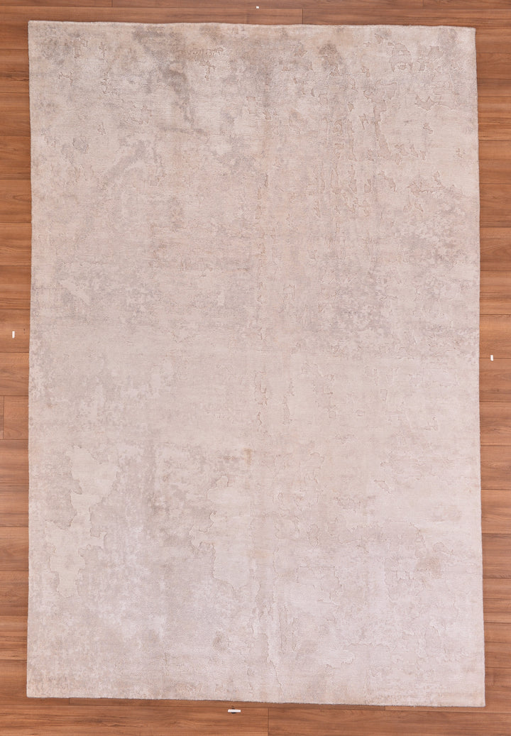 New Diamond Original Hand Woven Cream Wool Bamboo Carpet 200x298 5.96 Square Meters - 6x10 ft