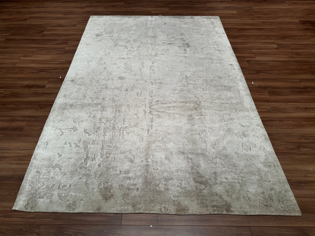 New Diamond Original Hand Woven Cream Wool Bamboo Carpet 200x298 5.96 Square Meters - 6x10 ft