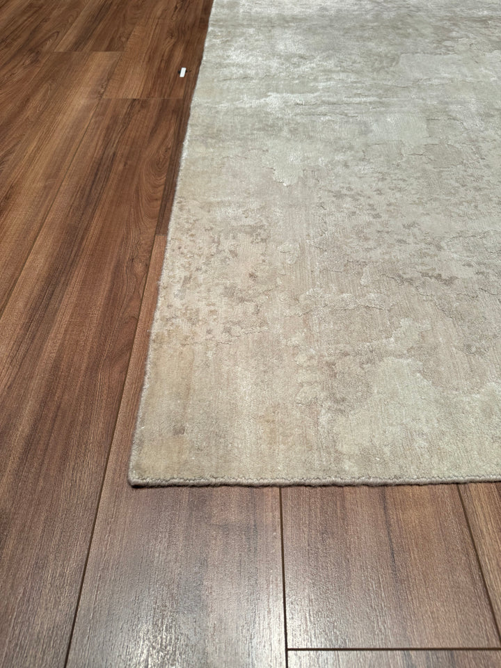 New Diamond Original Hand Woven Cream Wool Bamboo Carpet 200x298 5.96 Square Meters - 6x10 ft