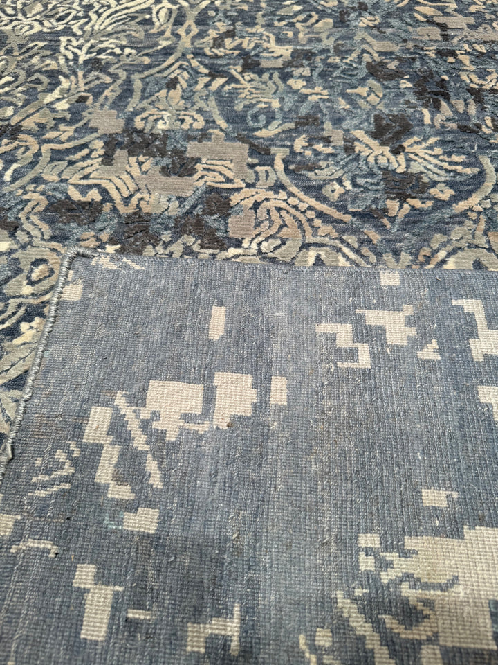 New Diamond Original Hand Woven Gray Wool Bamboo Carpet 200x301 6.02 Square Meters - 6x10 ft