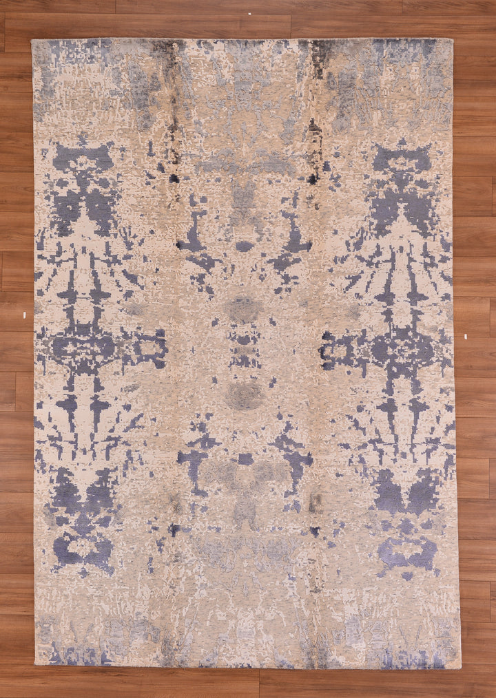 New Diamond Original Hand Woven Cream Wool Bamboo Carpet 203x303 6.15 Square Meters - 6x10 ft