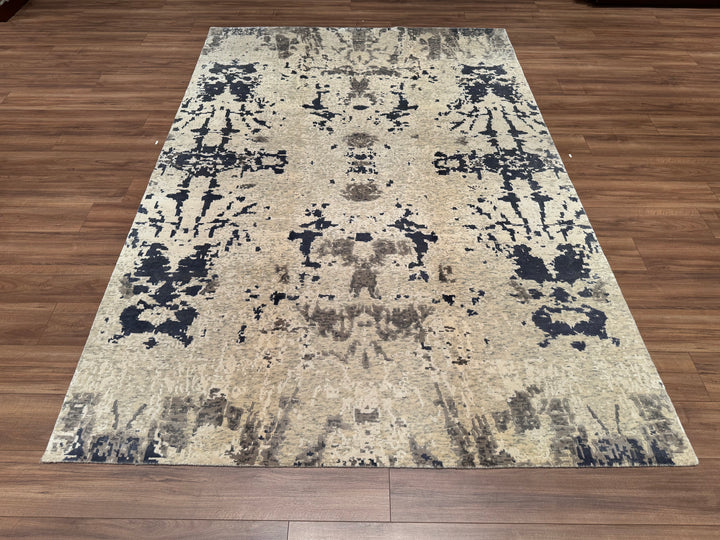 New Diamond Original Hand Woven Cream Wool Bamboo Carpet 203x303 6.15 Square Meters - 6x10 ft