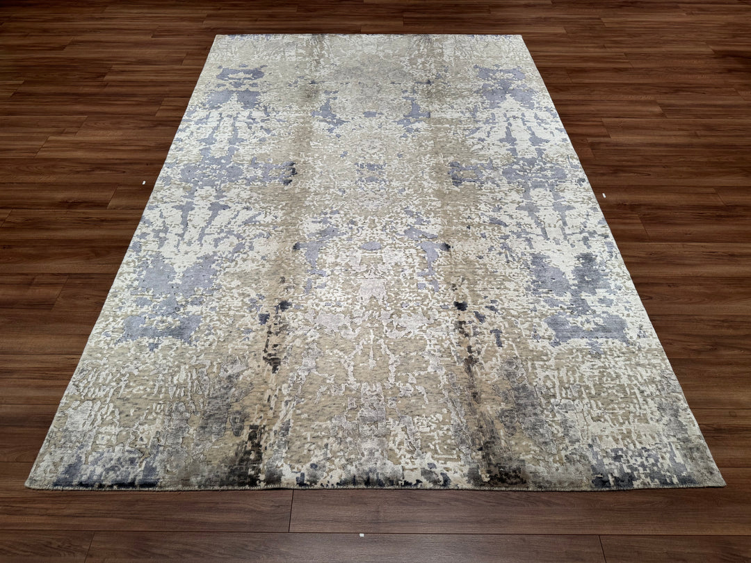 New Diamond Original Hand Woven Cream Wool Bamboo Carpet 203x303 6.15 Square Meters - 6x10 ft